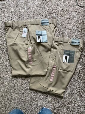 NWT BUNDLE Perry Ellis Portfolio Folio Flex Waistband Mens Dress Pants 40x29